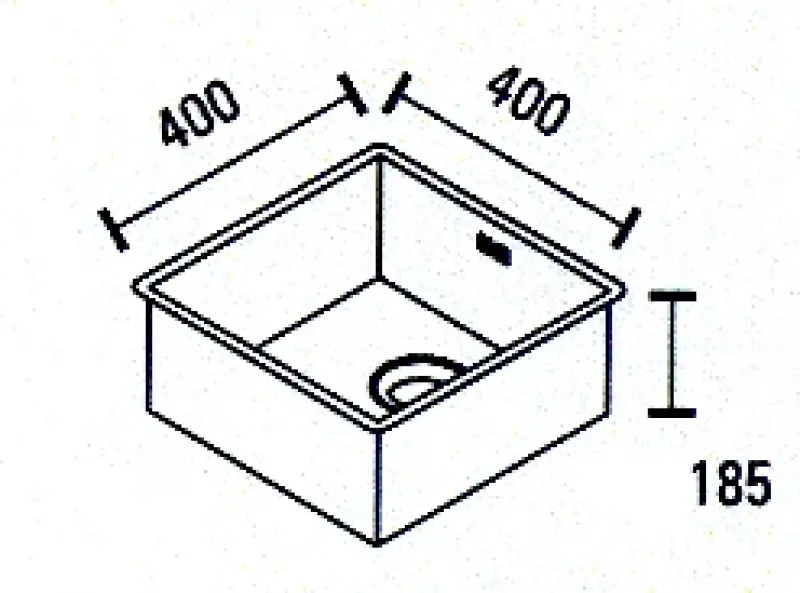ABK Baronga quadratische Edelstahlspüle 40x40 cm flächenbündig, Unterbau und Aufliegend BAR40FVI