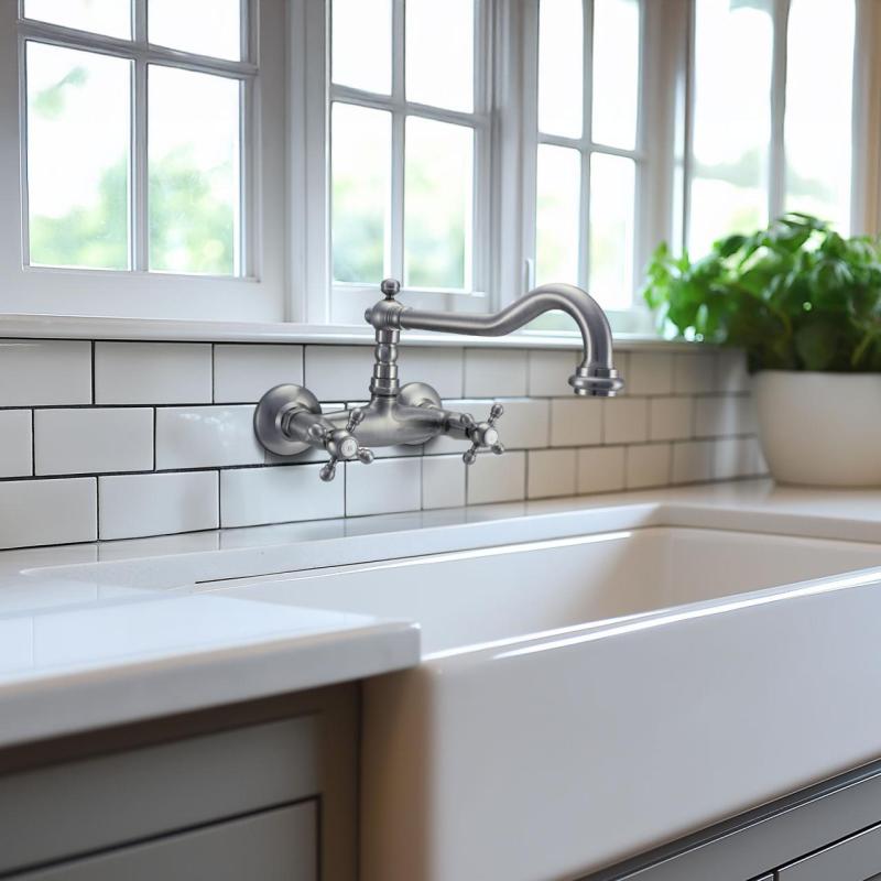 PB Nostalgische Küchenarmatur V2721 Wandarmatur aus Edelstahl