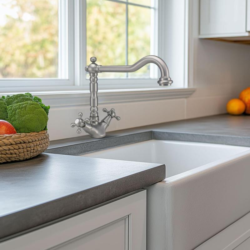 PB Nostalgische Küchenarmatur V1910 Edelstahl