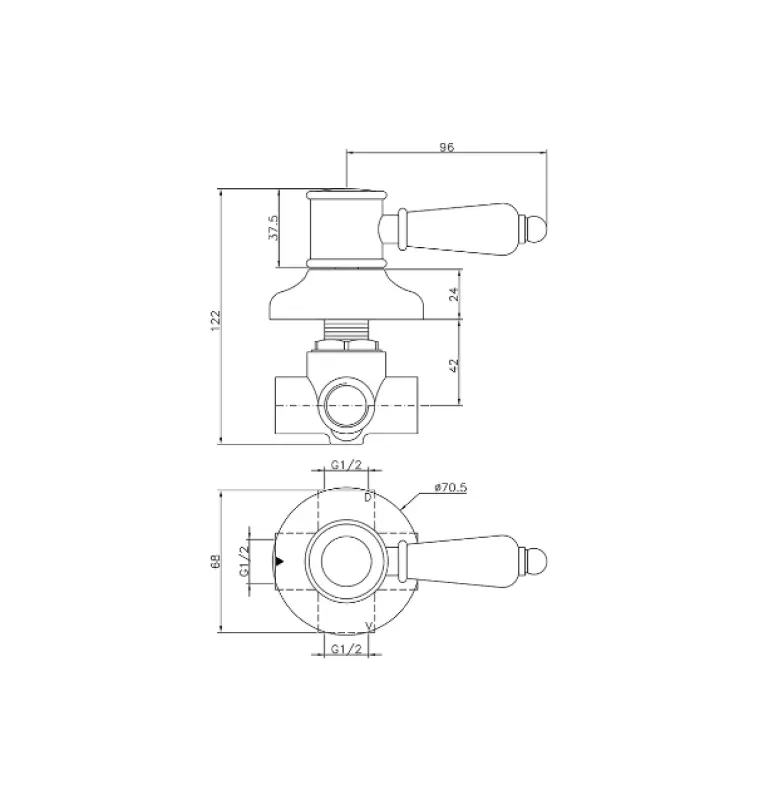 Huber Victorian 2-Wege-Umsteller Bronze 653.VT01H.BA