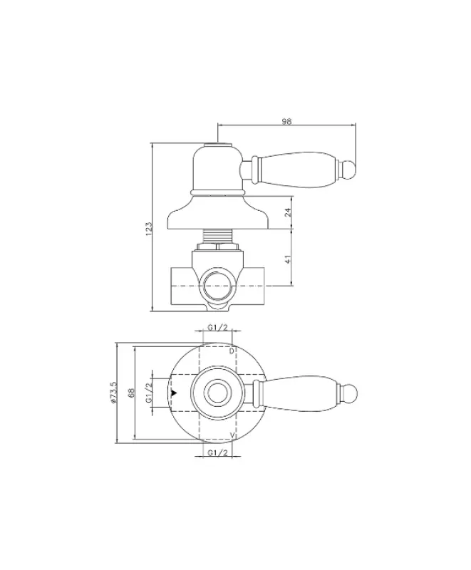 Huber Croisette Umlenkventil Bronze 1/2 653.CS01H.BA