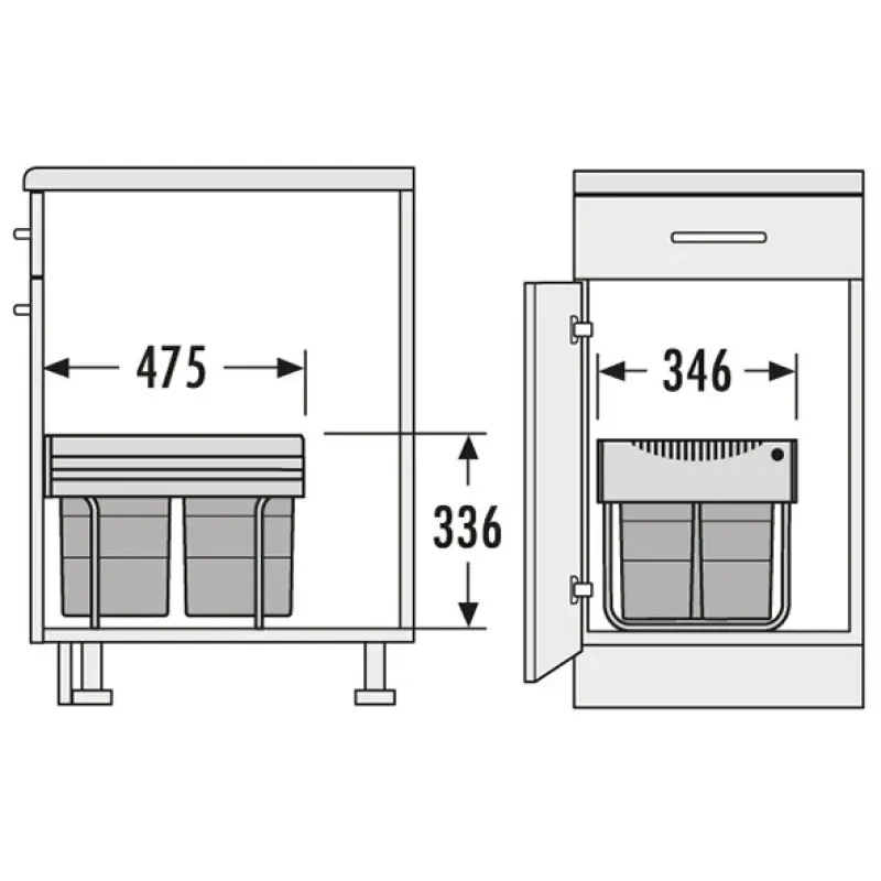 Hailo Tandem S 3 Abfalleimer 1x18+2x8,5ltr 1153449232