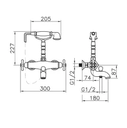 Huber Croisette Thermostatische Wannenbatterie Gold CST330102G