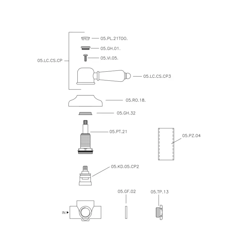 Huber Croisette Umlenkventil Gold 653.CS01H.AG