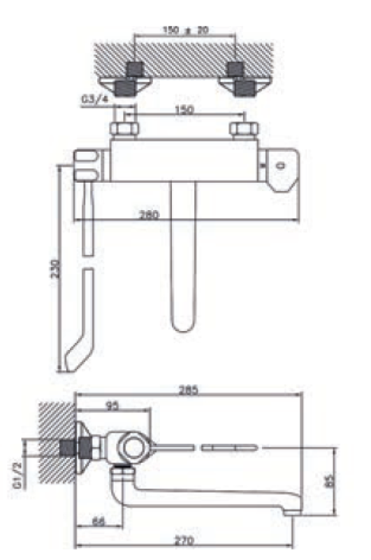 Huber Clinic thermostatische Küchenarmatur Chrom 571.08LCH.CR