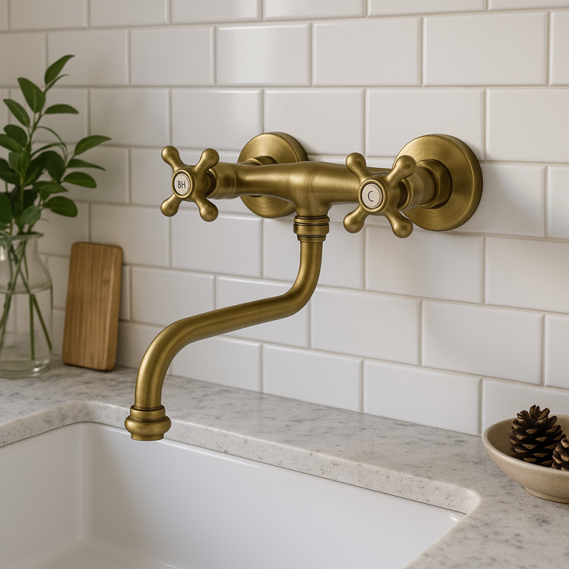 PB Nostalgische Küchenarmatur Classic C Wandarmatur Bronze 10.2722