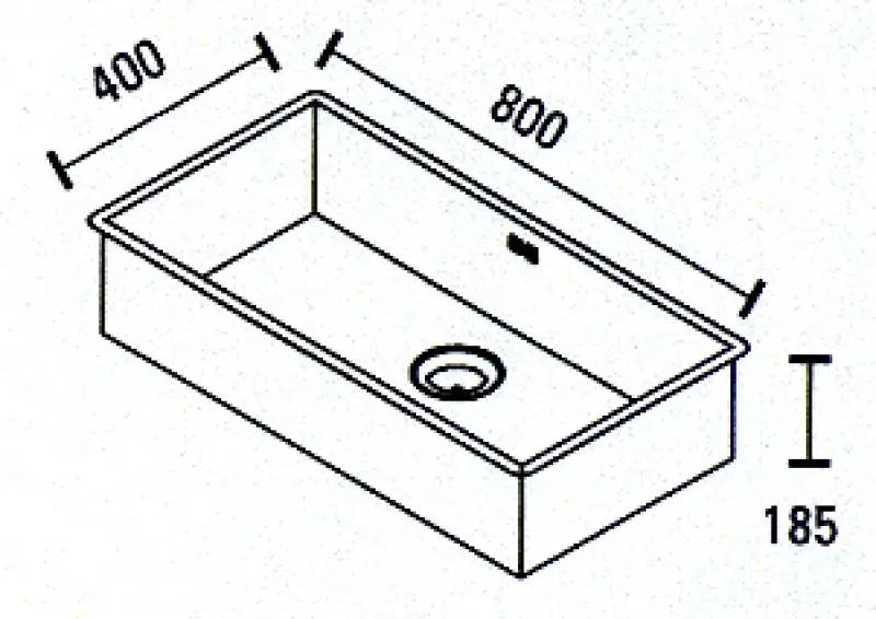ABK Bingara Extra große Edelstahlspüle 80x40cm mit asymmetrischem Abfluss Unterbau, Aufliegend und flächenbündig BIN80LFVI