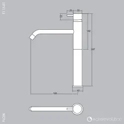 Waterevolution Flow Waschtischarmatur, hoher Auslauf, inkl. Klickstecker, Weiß matt T115BR