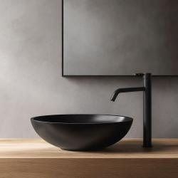 Waterevolution Flow Waschtischarmatur, hoher Auslauf, inkl. Klickstecker, Schwarz matt T115PR