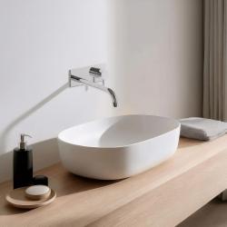 Waterevolution Flow Consealed washbasin monobloc mixer with 25 cm spout, easy box and automatic stop & go valve, built-in + external parts Chrome T116B01-25