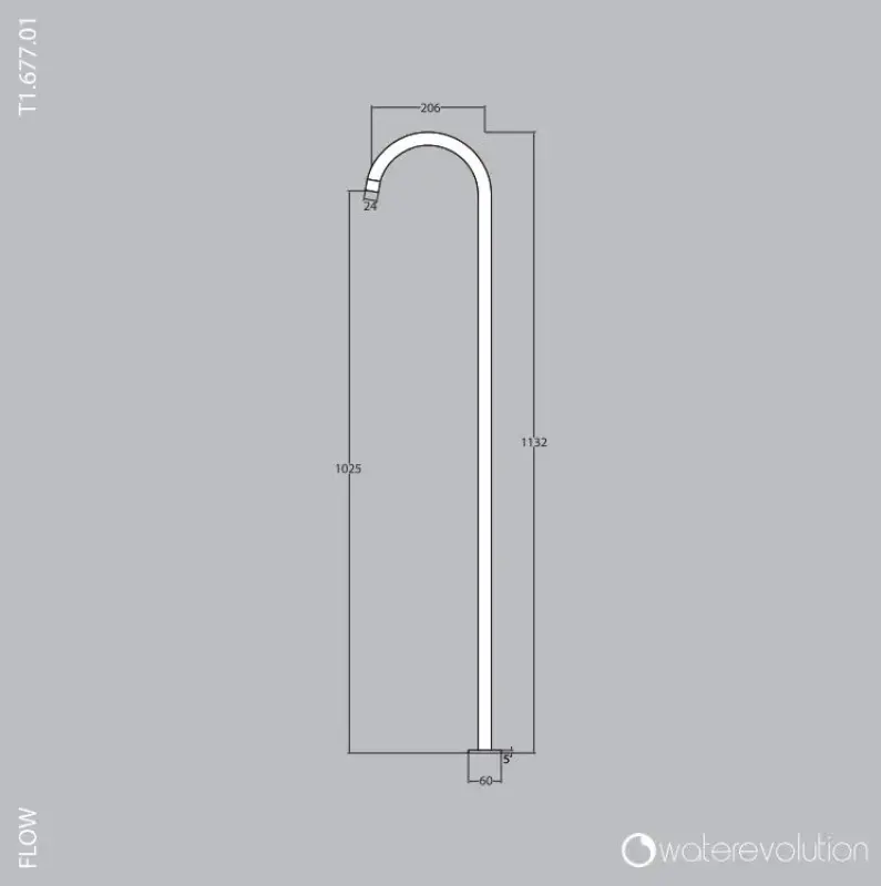 Waterevolution Flow freistehende Waschtischbatterie mit Unterputz-Mischer, Chrom 1207925242