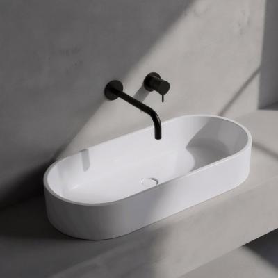 Waterevolution Flow Einbau-Waschtischarmatur matt schwarz mit Auslauf 25 cm T116BPR-25