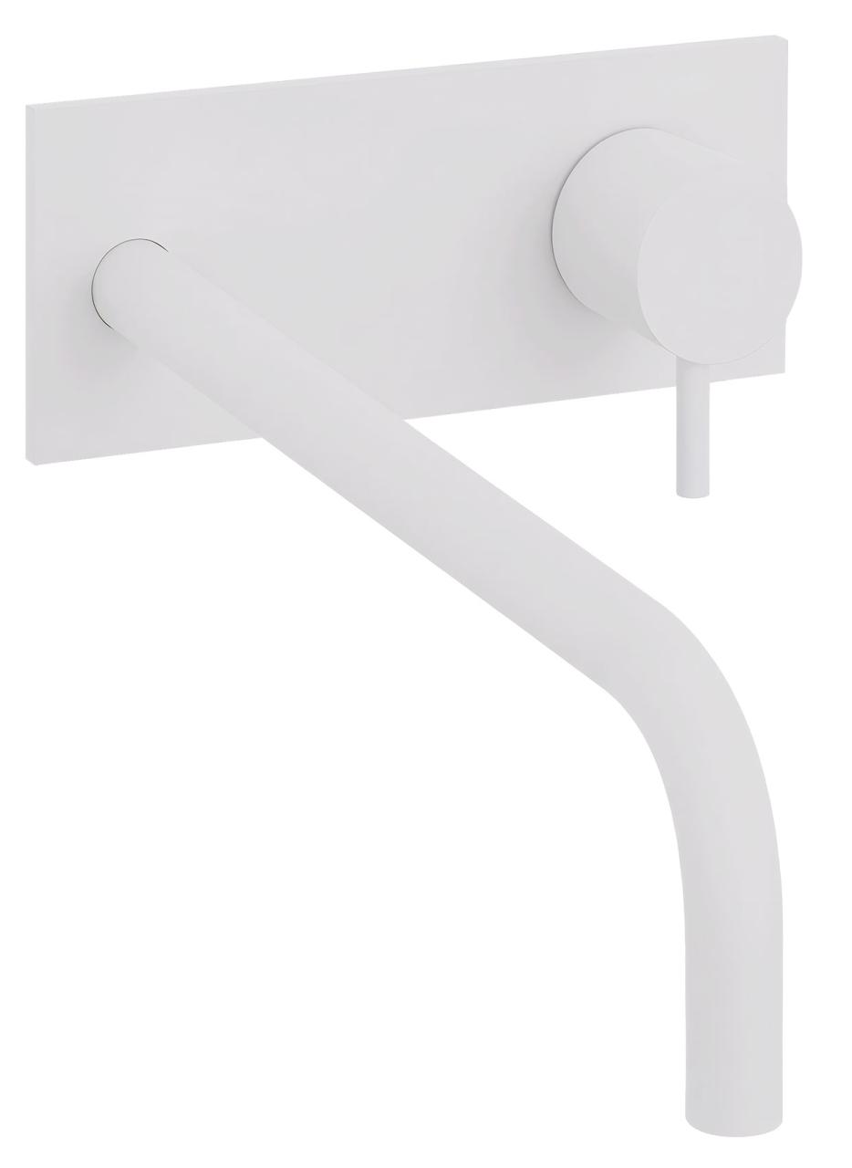 Waterevolution Flow Unterputz-Waschtischbatterie mit Abdeckplatte Weiß matt, Auslauf 25cm T1161BBR-25
