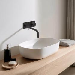Waterevolution Flow consealed washmasin monobloc mixer with 25 cm spout, easy box and automatic stop & go valve. Bult-in + external parts black T1161BPR-25 