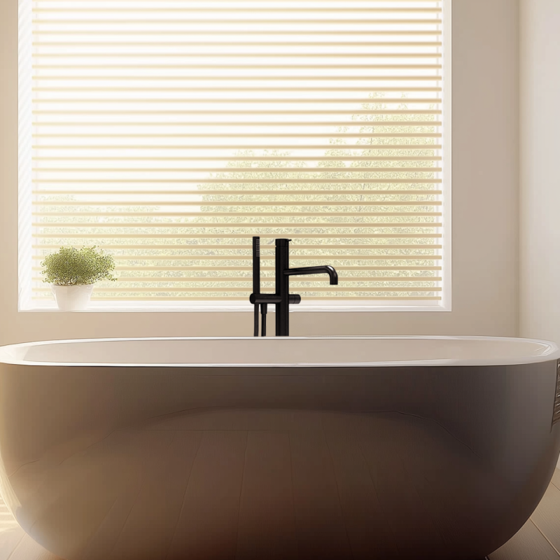 Waterevolution Flow Einhebel-Wannenmischer freistehend Matt Schwarz