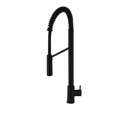 Waterevolution Flow semiprofessioneller Küchenmischer matt schwarz mit Säule und Feder T157PR