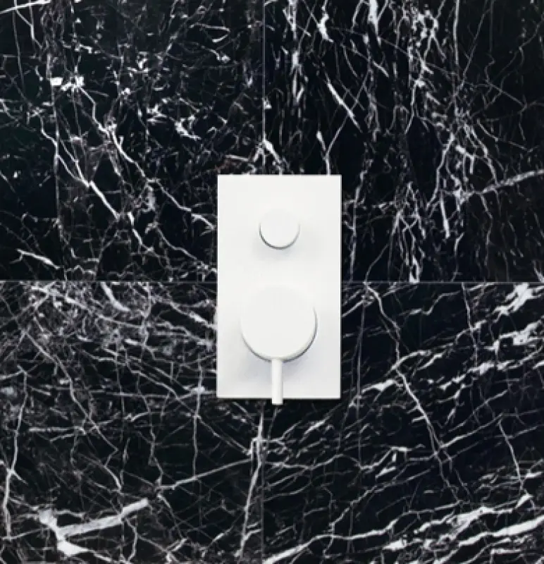 Waterevolution Flow Unterputz-Dusch-Thermostat mit 2 Ausgängen Mattweiß T132TBBR