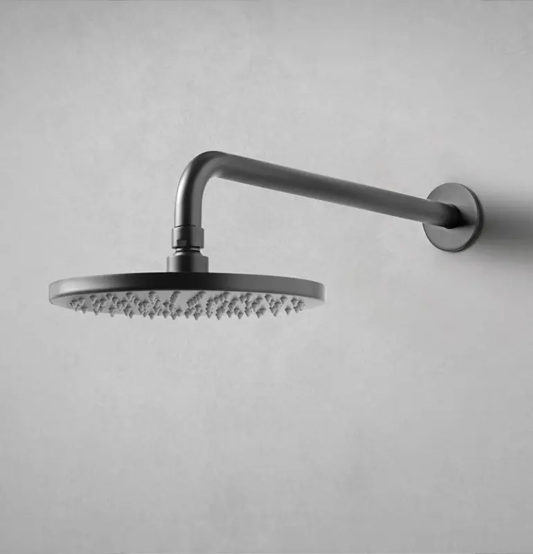 Waterevolution Flow Kopfbrause 200 mm mit Wandanschluss, mattschwarz T1641PR