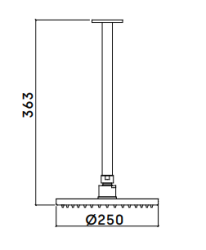Waterevolution Flow Kopfbrause 200mm mit Deckenanschluss matt weiß T1642BR