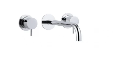 Waterevolution Flow 3-Loch-Einbau-Waschtischarmatur Chrom mit Auslauf 25 cm T1163F01-25
