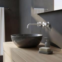 Waterevolution Flow 3-hole built-in sink faucet matt white with spout 25 T1163FBR-25