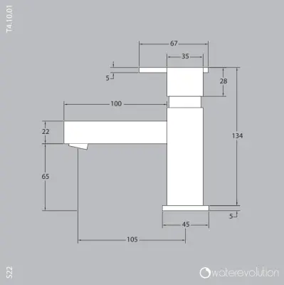 Waterevolution S22 Edelstahl-Waschtischarmatur mit Ablaufgarnitur T410IE