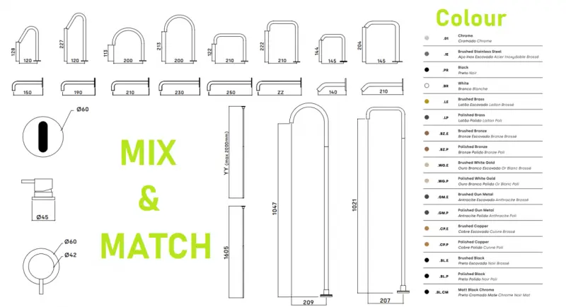 Waterevolution Flow 2-Loch Waschtischarmatur Chrom mit kleinem 120mm V-Auslauf T1121V01