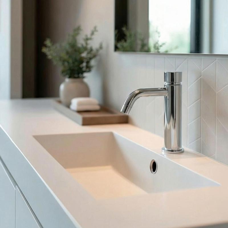 Waterevolution Flow Washbasin tap with timer and automatic stop & go valve Chrome T110TP01