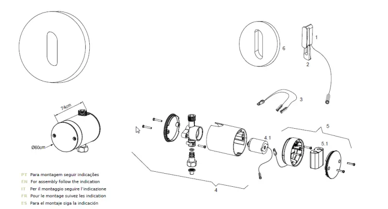 Waterevolution Flow Unterputzspüle-Infrarot-Sensor auf Netzbetrieb, Chrom T118EE01
