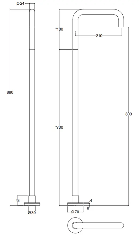 Waterevolution Flow freistehender Wannenauslauf mattschwarz T1672H24PR