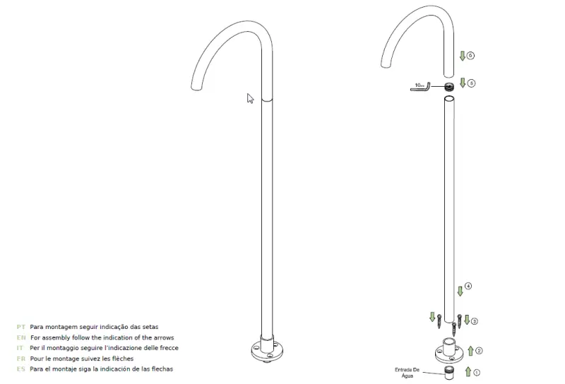 Waterevolution Flow Wannenauslauf stehend, Chrom T167301