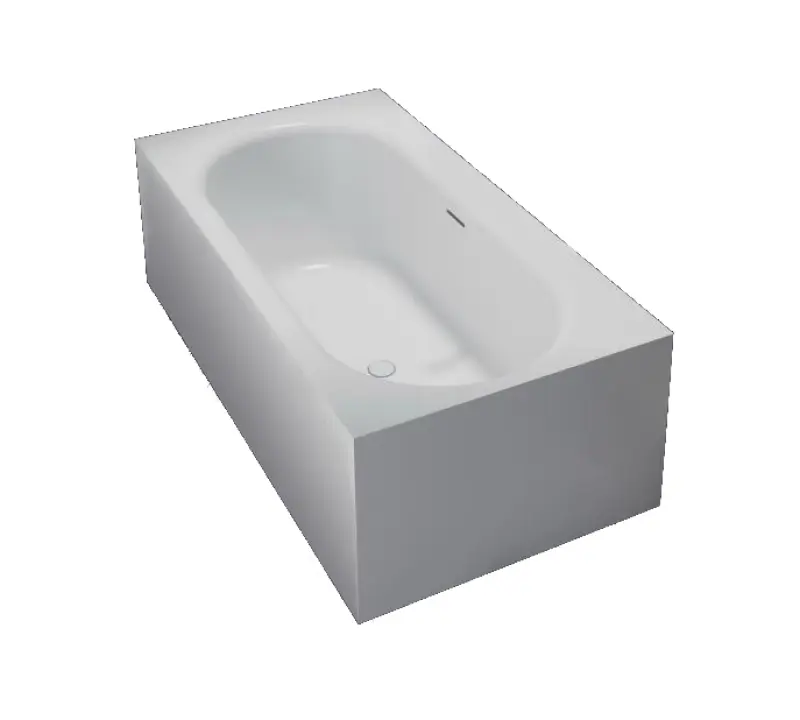 Solid-S Recto Solid Surface freistehende Badewanne aus Corian, L 180 x B 93 x H 55 cm, mattweiß, letzter Lagerbestand