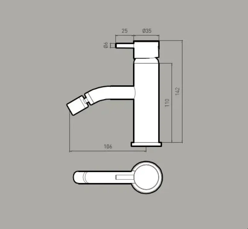 Waterevolution Flow Bidet-Mischbatterie mattweiß T120BR