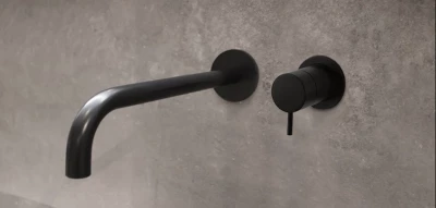 Waterevolution Flow Einbau-Waschtischarmatur matt schwarz mit Auslauf 21 cm T116BPR-21