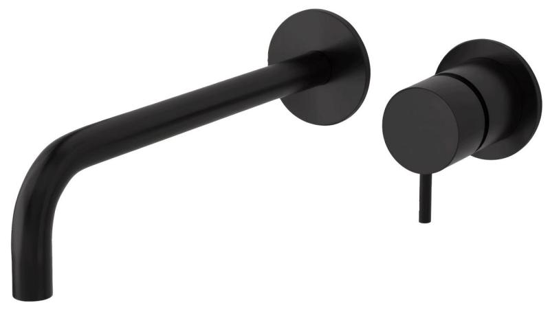 Waterevolution Flow Einbau-Waschtischarmatur matt schwarz mit Auslauf 21 cm T116BPR-21