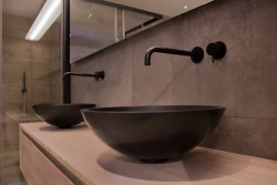 Solid-S Pure Aufsatzwaschbecken, rund, mattschwarz, B41 x H14 cm, ohne Überlauf, mit Solid-Surface-Stopfen 1208775662