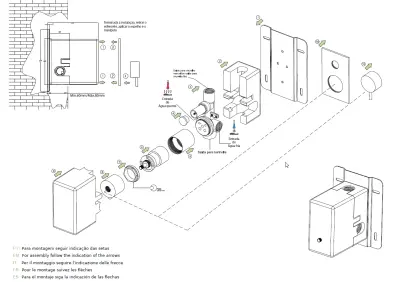 Waterevolution Flow Einbau-Duschthermostat mit 2 Ausgängen, mattschwarz mit runder Rosette 1208778072