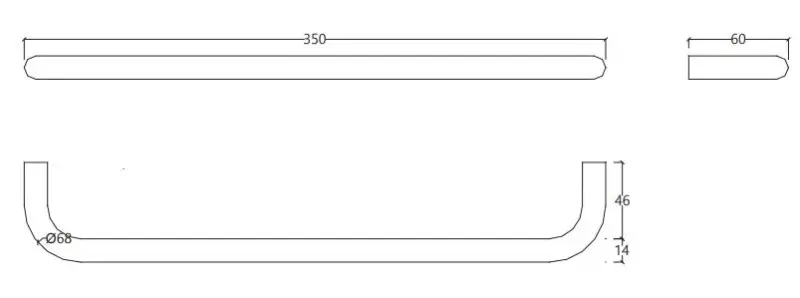 Waterevolution Flow Handtuchhalter 35cm matt schwarz A111PR