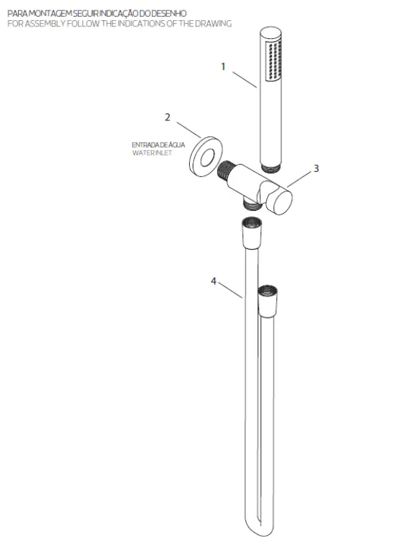 Waterevolution Flow Badgarnitur komplett mit Wandanschluss, vollständig aus Edelstahl T1621IE