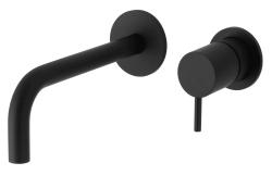 Waterevolution Flow Einbau-Waschtischarmatur matt schwarz mit Auslauf 15 cm T116BPR-15