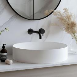 Waterevolution Flow Einbau-Waschtischarmatur matt schwarz mit Auslauf 15 cm T116BPR-15