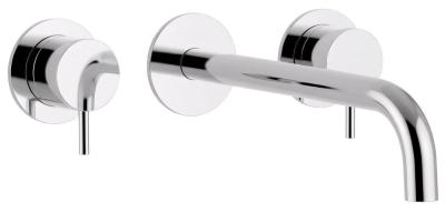 Waterevolution Flow 3-Loch-Einbau-Waschtischarmatur Chrom mit Auslauf 15 cm T1163F01-15