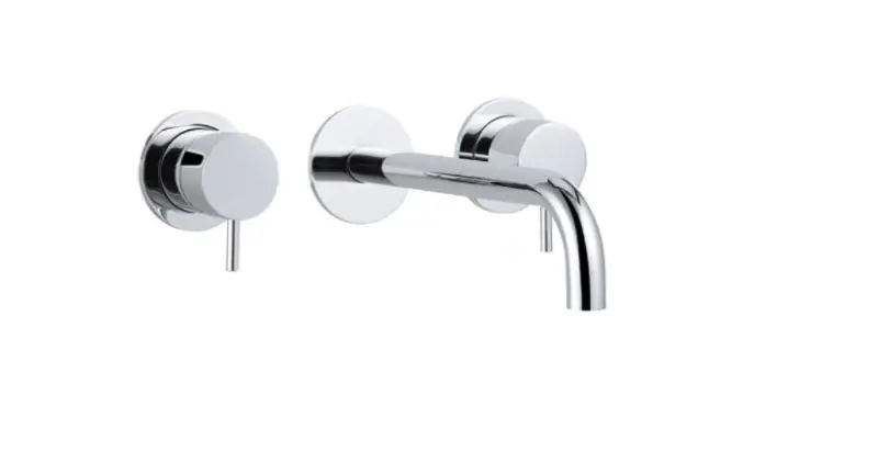 Waterevolution Flow 3-Loch-Einbau-Waschtischarmatur Chrom mit Auslauf 15 cm T1163F01-15