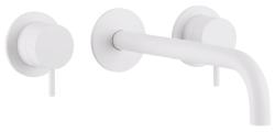 Waterevolution Flow 3-Loch-Unterputz-Waschtischarmatur Weiß matt mit Auslauf 15cm T1163FBR-15