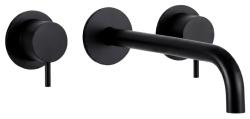 Waterevolution Flow 3-Loch-Unterputz-Waschtischarmatur Schwarz matt, mit Auslauf 15cm T1163FPR-15