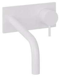 Waterevolution Flow Unterputz-Waschtischbatterie mit Abdeckplatte, Mattweiß, Auslauf 15cm T1161BBR-15