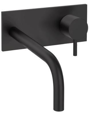Waterevolution Flow Unterputz-Waschtischarmatur mit Abdeckplatte, mattschwarz, mit Auslauf 15 cm T1161BPR-15