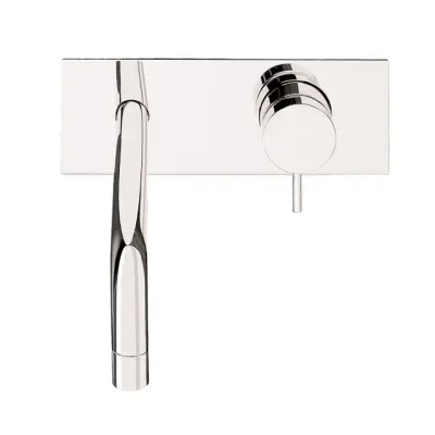Waterevolution Flow Unterputz-Waschtischarmatur mit Abdeckplatte, mattschwarz, mit Auslauf 15 cm T1161BPR-15