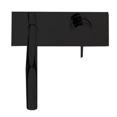 Waterevolution Flow Unterputz-Waschtischarmatur mit Abdeckplatte, mattschwarz, mit Auslauf 15 cm T1161BPR-15