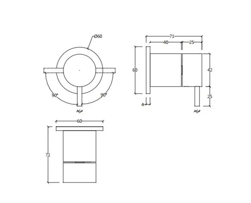 Waterevolution Flow Unterputz 2-Wege-Umsteller runde Rosette Chrom T1482S01